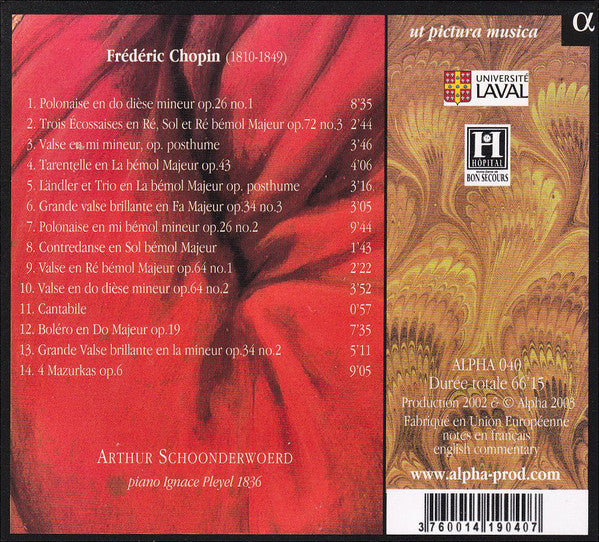 Frédéric Chopin - Arthur Schoonderwoerd : Mazurkas, Valses & Autres Danses (CD, Album, RP)