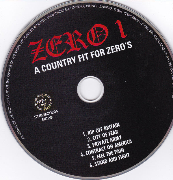 Zero 1 : A Country Fit For Zeros (CD, RE)