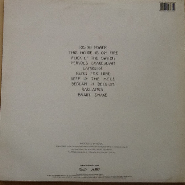 AC/DC : Flick Of The Switch (LP, Album, RE, RM, 180)