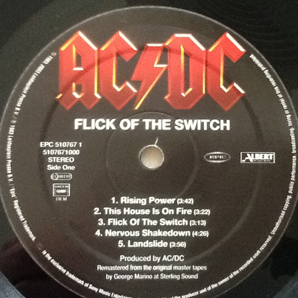AC/DC : Flick Of The Switch (LP, Album, RE, RM, 180)