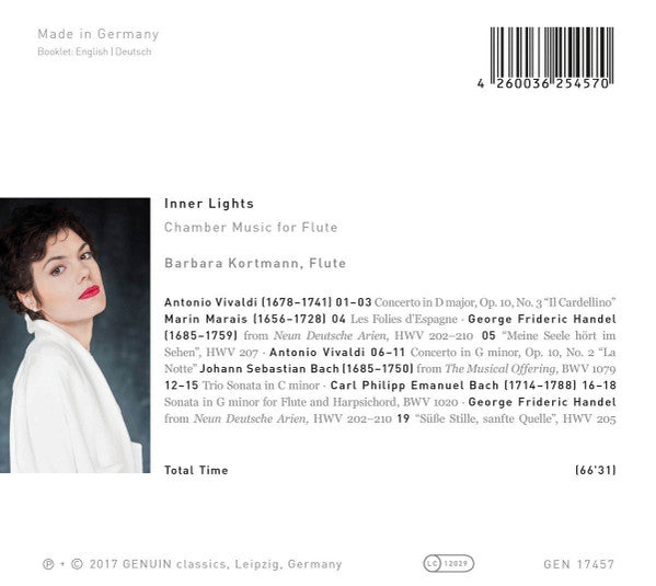 Antonio Vivaldi, Marin Marais, Georg Friedrich Händel, Johann Sebastian Bach, Carl Philipp Emanuel Bach - Barbara Kortmann : Inner Lights: Chamber Music For Flute (CD, Album, Dig)