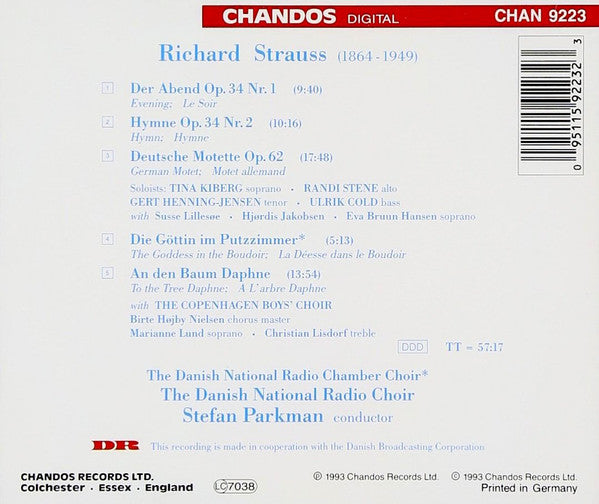 Richard Strauss, Radiokoret, Stefan Parkman : A Capella Works (CD)