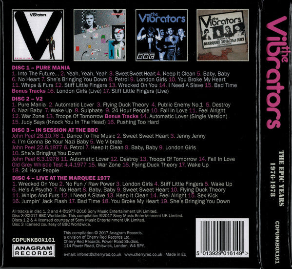 The Vibrators : The Epic Years 1976-1978 (4xCD, Comp + Box)