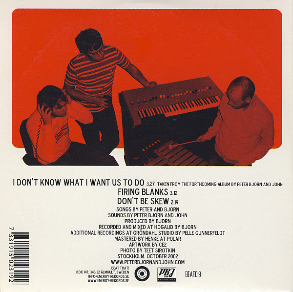 Peter Bjorn And John : I Don't Know What I Want Us To Do (CD, Single)