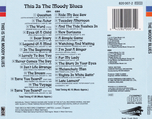 The Moody Blues : This Is The Moody Blues (2xCD, Comp, RE, RM, PMD)