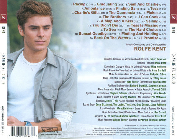 Rolfe Kent : Charlie St. Cloud: Original Motion Picture Soundtrack (CD, Album)