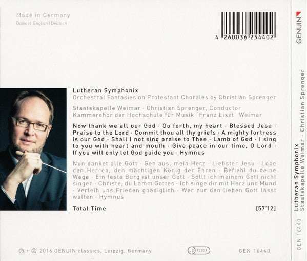 Staatskapelle Weimar · Christian Sprenger (4) : Lutheran Symphonix (Orchestral Fantasies On Protestant Chorales By Christian Sprenger) (CD)