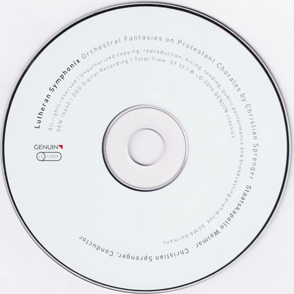 Staatskapelle Weimar · Christian Sprenger (4) : Lutheran Symphonix (Orchestral Fantasies On Protestant Chorales By Christian Sprenger) (CD)