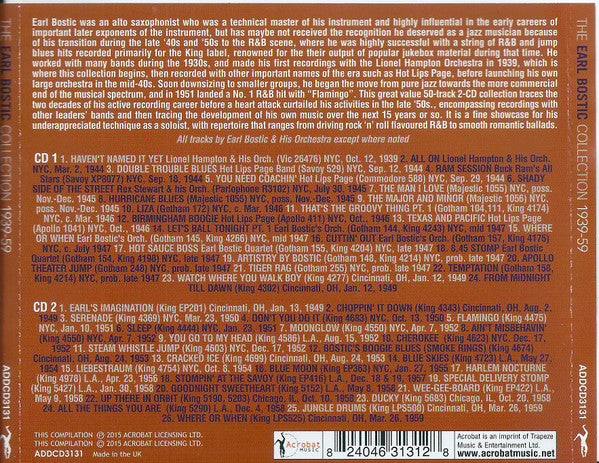 Earl Bostic : The Earl Bostic Collection 1939-59 (2xCDr, Comp)