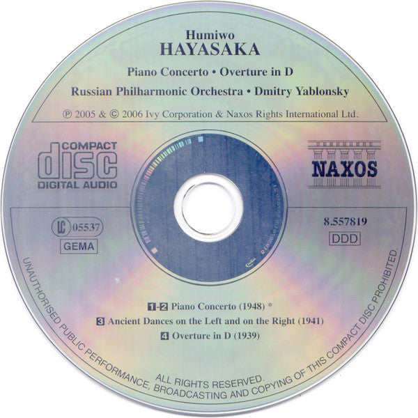Fumio Hayasaka, Hiromi Okada, Russian State Symphony Orchestra : Piano Concerto • Ancient Dances On The Left And On The Right (CD, Album)