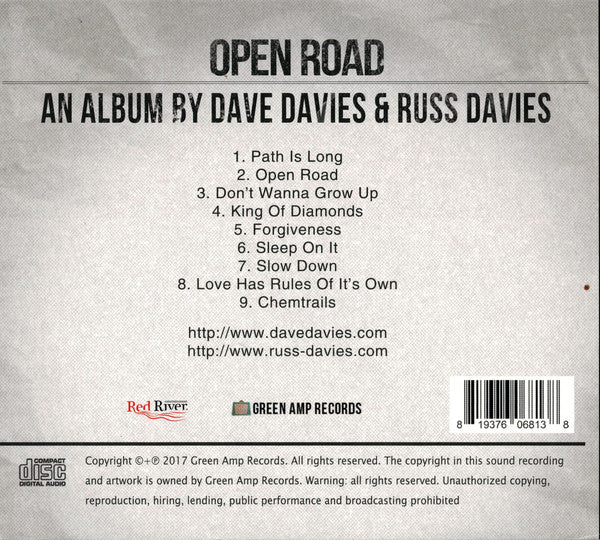 Dave Davies & Russel Davies : Open Road (CD, Album)