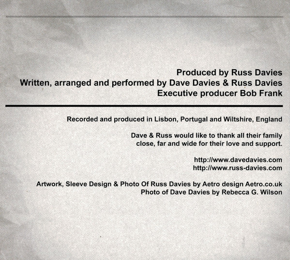Dave Davies & Russel Davies : Open Road (CD, Album)