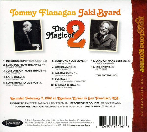 Tommy Flanagan, Jaki Byard : The Magic of 2 (CD, Album)