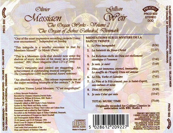 Olivier Messiaen - Gillian Weir : The Organ Works - Volume 2 (CD, Album, RE, RM)