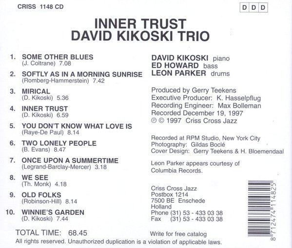 David Kikoski Trio : Inner Trust (CD, Album)