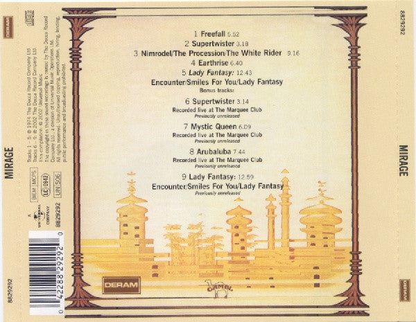 Camel : Mirage (CD, Album, RE, RM, Dis)