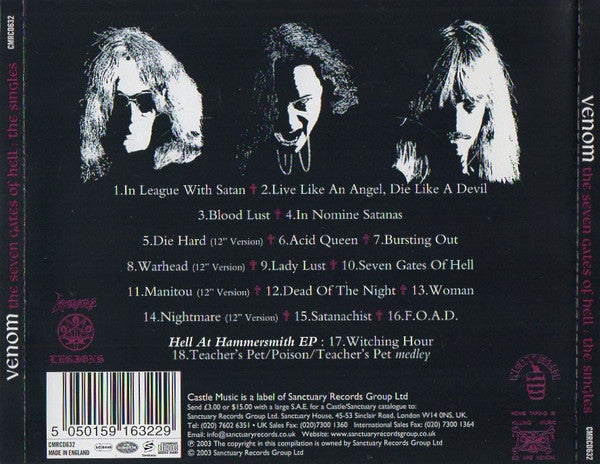 Venom (8) : The Seven Gates Of Hell Singles 1980 1985 (CD, Comp)