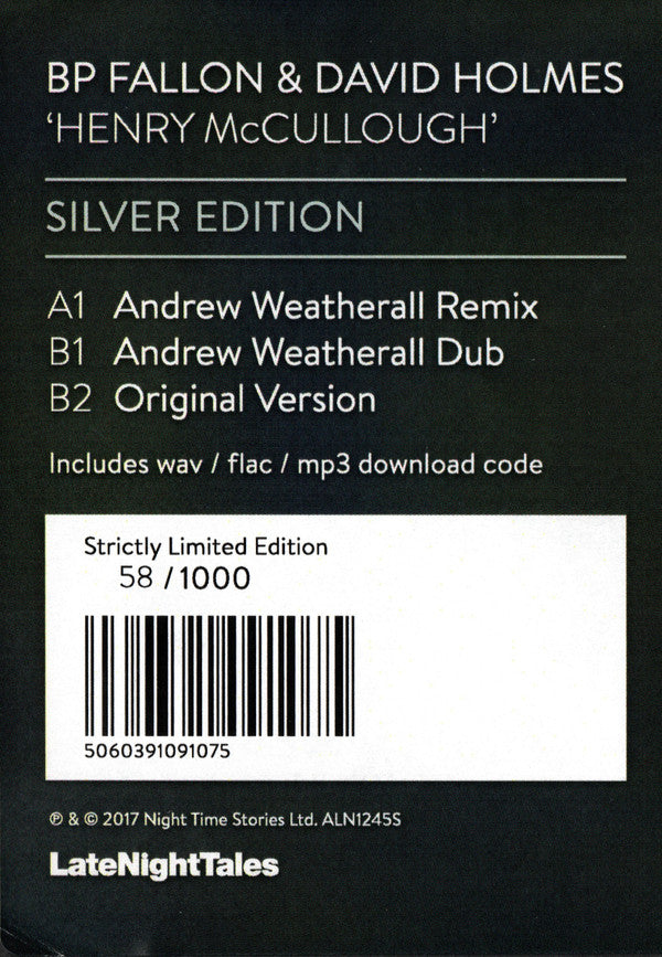 BP Fallon & David Holmes : Henry McCullough (The Andrew Weatherall Remixes) (12", RSD, Ltd, Num, Sil)