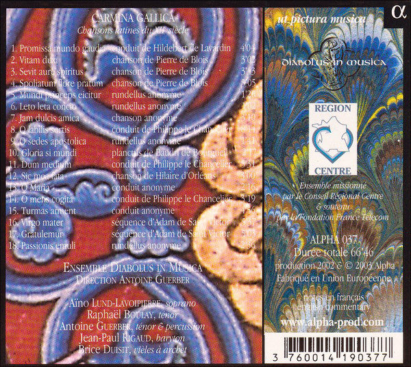 Diabolus In Musica, Antoine Guerber : Carmina Gallica (Chansons Latines Du XIIe Siècle) (CD, Album)