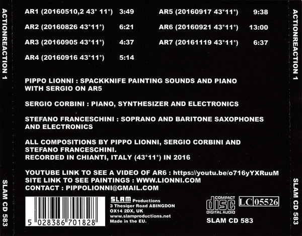 Pippo Lionni, Sergio Corbini And Stefano Franceschini : Actionreaction 1 (CD, Album)