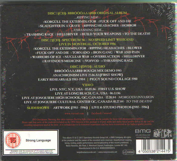 Voïvod : Rrröööaaarrr (CD, Album, RE, RM + CD, RM + DVD-V, NTSC + Dlx)