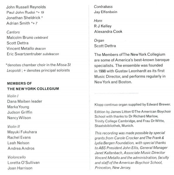 Michael Haydn - The American Boychoir, Members Of The New York Collegium, James Litton : Mass & Vespers For The Feast Of Holy Innocents (HDCD)
