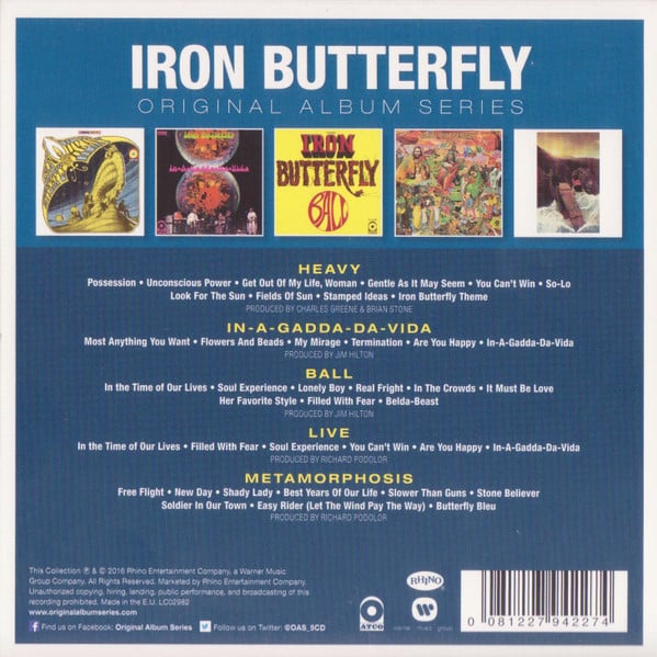 Iron Butterfly : Original Album Series (CD, Album, RE + CD, Album, RE + CD, Album, RE + CD)