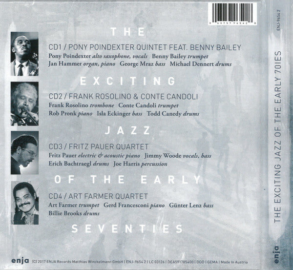 Pony Poindexter / Frank Rosolino / Fritz Pauer / Art Farmer : The Exciting Jazz Of The Early 70ies (CD, Album, RE + CD, Album + CD, Album + CD, Album )