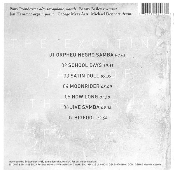 Pony Poindexter / Frank Rosolino / Fritz Pauer / Art Farmer : The Exciting Jazz Of The Early 70ies (CD, Album, RE + CD, Album + CD, Album + CD, Album )