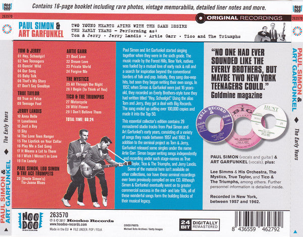 Simon & Garfunkel : The Early Years (Two Young Hearts Afire With The Same Desire) (CD, Comp, RM)