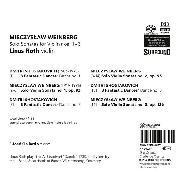 Mieczysław Weinberg - Linus Roth : Solo Sonatas For Violin Nos. 1 - 3 (SACD, Hybrid, Multichannel)