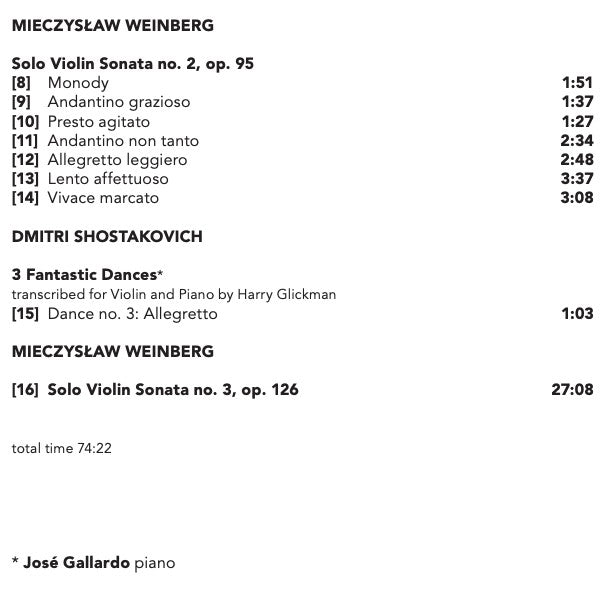 Mieczysław Weinberg - Linus Roth : Solo Sonatas For Violin Nos. 1 - 3 (SACD, Hybrid, Multichannel)