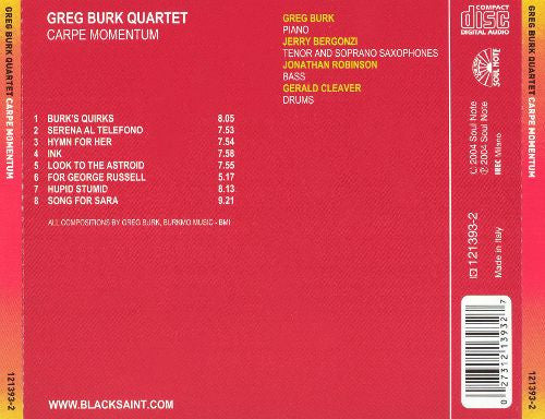 Greg Burk Quartet : Carpe Momentum (CD)