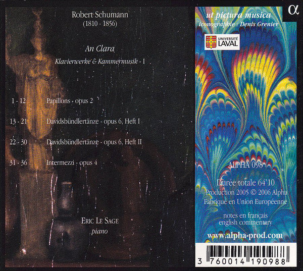 Robert Schumann - Éric Le Sage : An Clara (Klavierwerke & Kammermusik - I) (CD, Album)