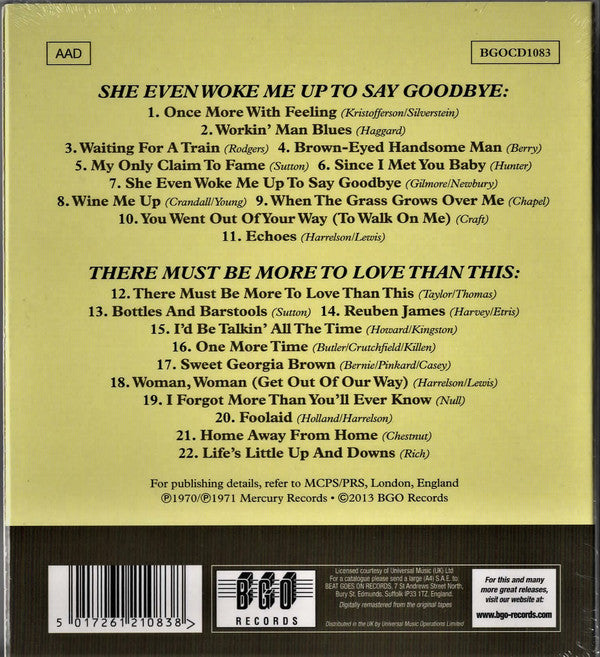 Jerry Lee Lewis : She Even Woke Me Up To Say Goodbye / There Must Be More To Love Than This (CD, Comp, RM)