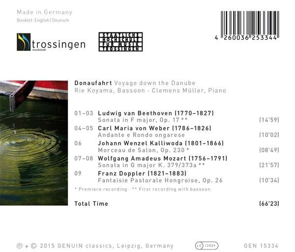 Ludwig van Beethoven, Carl Maria von Weber, Jan Kalivoda, Wolfgang Amadeus Mozart, Albert Franz Doppler - Rie Koyama, Clemens Müller (3) : Donaufahrt = Voyage Down The Danube (Works By L. Van Beethoven, C. M. Von Weber, J. W. Kalliwoda, W. A. Mozart And F. Doppler) (CD, Album)