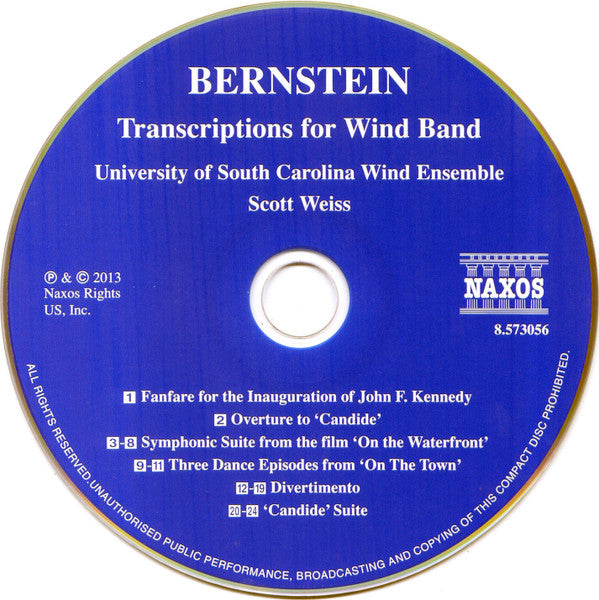 Leonard Bernstein, University of South Carolina Wind Ensemble, Scott Weiss (3) : Transcriptions For Wind Band (CD, Album)