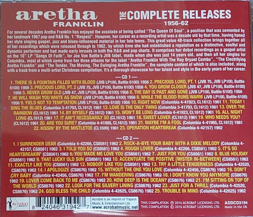 Aretha Franklin : The Complete Releases 1956-62 (2xCD, Comp)