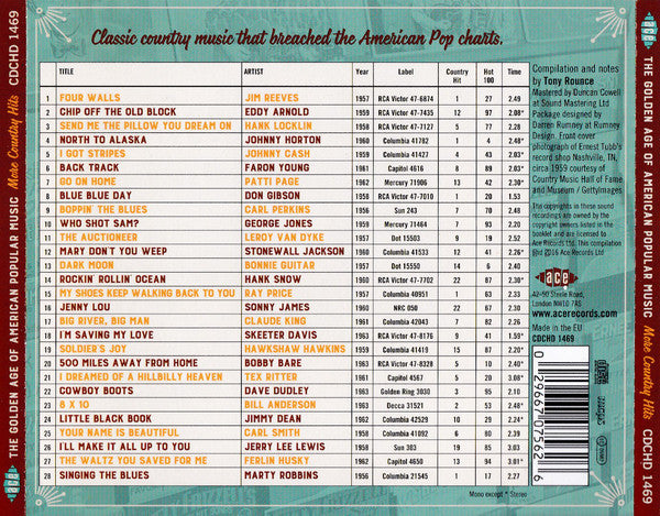 Various : The Golden Age Of American Popular Music, More Country Hits (CD, Comp)