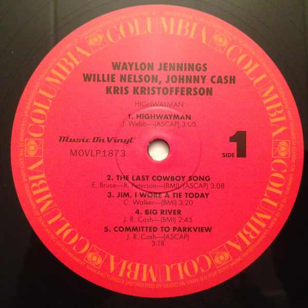 Waylon Jennings • Willie Nelson • Johnny Cash • Kris Kristofferson : Highwayman (LP, Album, RE, 180)