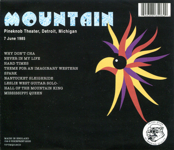 Mountain : Live At The Pineknob Theater 1985 (CD, Album)