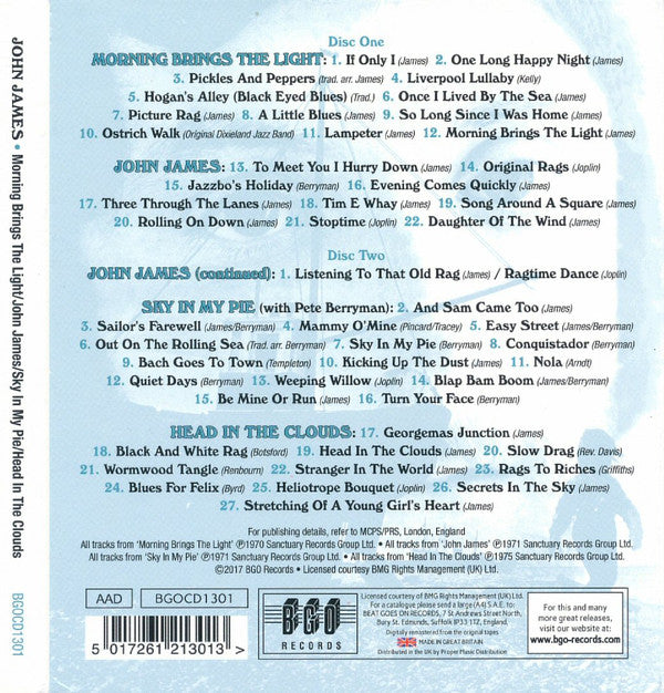 John James (2) : Morning Brings The Light / John James / Sky In My Pie / Head In The Clouds (2xCD, Comp, RM)