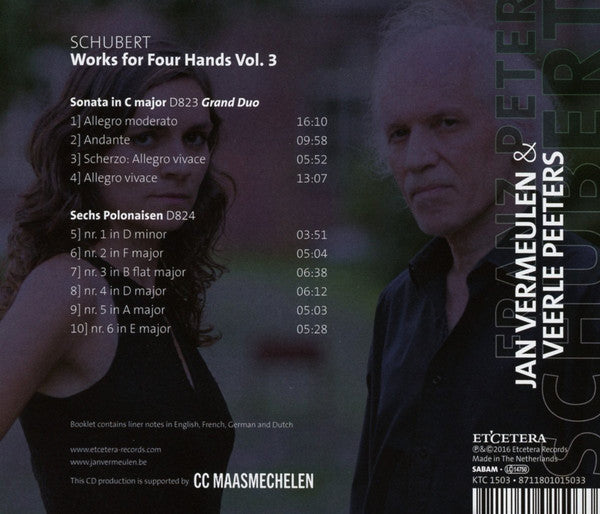 Franz Schubert, Jan Vermeulen (5), Veerle Peeters : Works For Four Hands Vol. 3 (CD, Album)