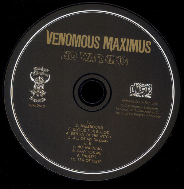 Venomous Maximus : No Warning (CD, Album)