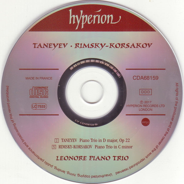 Sergey Ivanovich Taneyev ∙ Nikolai Rimsky-Korsakov, Leonore Piano Trio : Piano Trios (CD, Album)