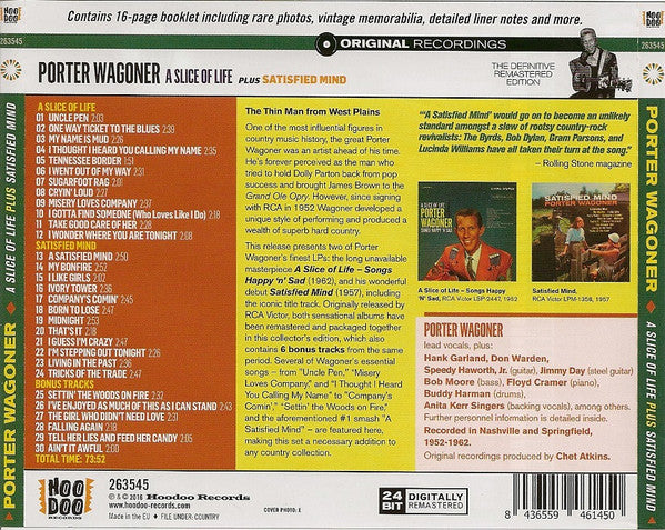 Porter Wagoner : A Slice Of Life Plus Satisfied Mind (CD, Comp, RM)