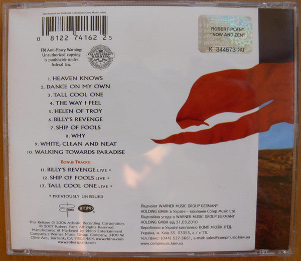 Robert Plant : Now And Zen (CD, Album, RE, RM)