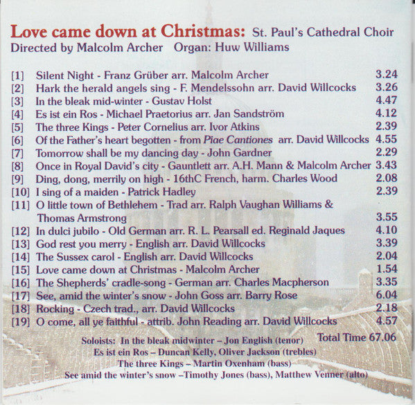 St. Paul's Cathedral Choir : Love Came Down At Christmas (CD, Album)