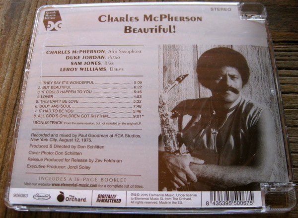 Charles McPherson : Beautiful! (CD, Album, RE, RM)