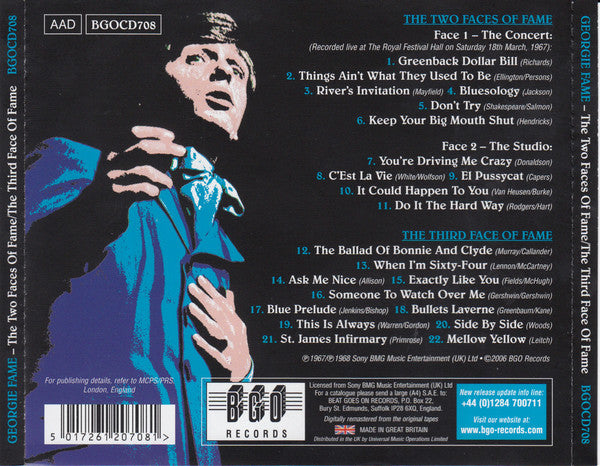 Georgie Fame : The Two Faces Of Fame / The Third Face Of Fame (CD, Comp, RM, Sli)
